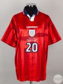 Michael Owen red No.20 England short sleeved 1998 shirt.
