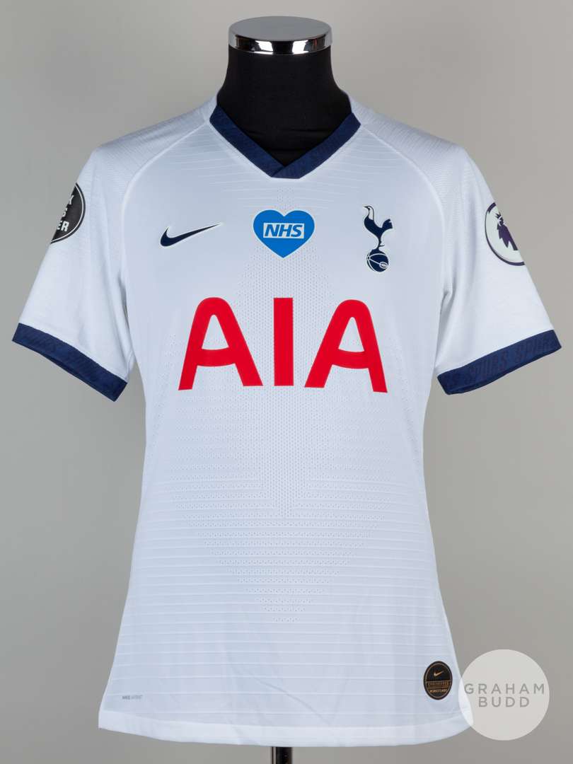 Lucas Moura white and blue No.27 Tottenham Hotspur short-sleeved shirt, 2019-20