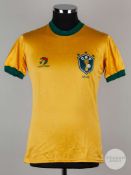 Douglas yellow and green No.25 Brazil Copa America short-sleeved shirt, early 1980s