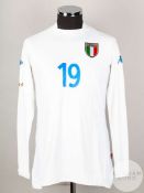 White No.19 Italy long sleeved away shirt 2002.