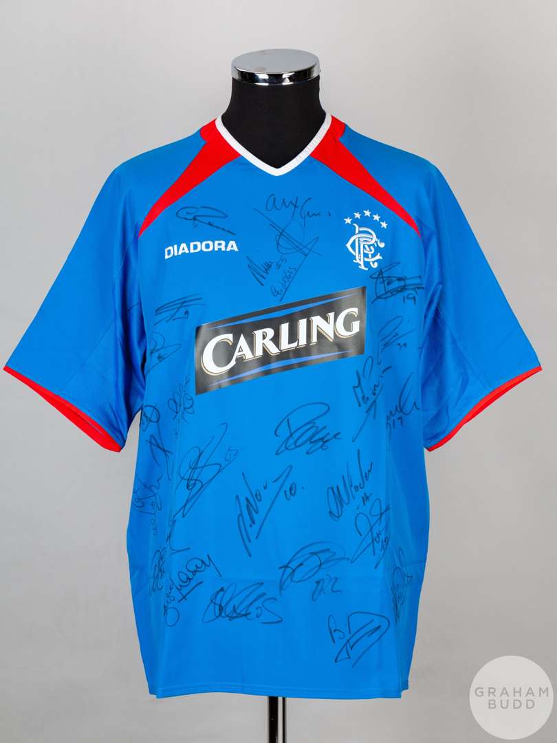 Blue Glasgow Rangers short sleeved replica shirt 2003/05.