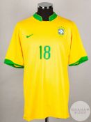 Paulo Cesare yellow No.18 Brazil short sleeved shirt.