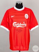Red Liverpool short sleeved replica shirt 1998/2000.