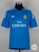 Karim Benzema blue and white No.9 Real Madrid v. Paris Saint Germain short-sleeved shirt, 2013