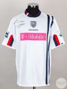 Kieran Richardson white No.15 West Bromwich Albion short sleeved 3rd choice shirt 2004/05.