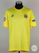 Mario Gaspar yellow No.14 Villarreal v. Manchester City match worn short-sleeved shirt, 2011