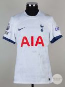 Pape Matar Sarr white No.29 Tottenham Hotspur short-sleeved shirt, 2023-24.
