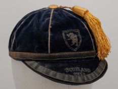 Ian Gibson blue Scotland Schools Cap, 1958