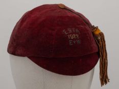 Maroon England v. Wales Schoolboy cap, 1922