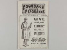 Liverpool v. Newcastle United &nbsp;combined match programme, 1925.