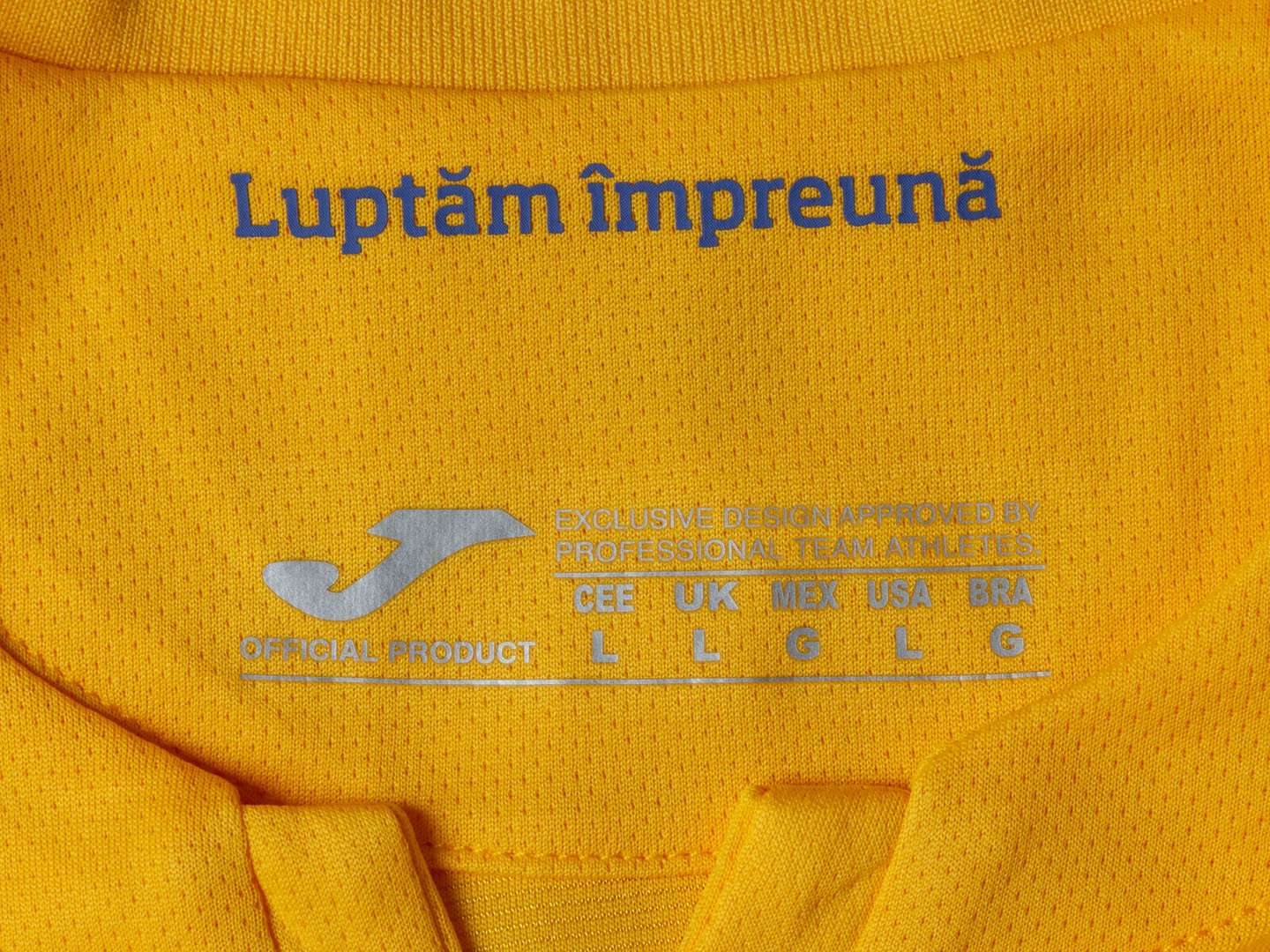 Denis Dragus yellow, blue and red No.19 Romania v. Ukraine match issued short-sleeved shirt, 2024. - Image 4 of 5