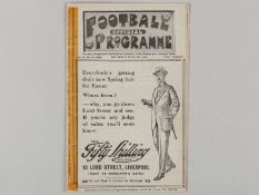 Liverpool v. Birmingham City combined match programme, 1925.