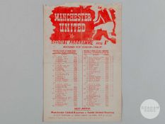 Manchester United Reserves v Everton Reserves match programme, 1947.