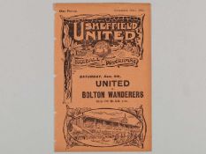 Sheffield United Reserves v. Liverpool Reserves match programme, 1925.