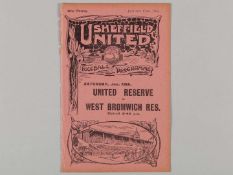 Sheffield United Reserves v. Liverpool Reserves match programme, 12th January 1924.