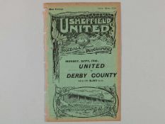Sheffield United Reserves v. Liverpool Reserves programme, 11th September 1926.