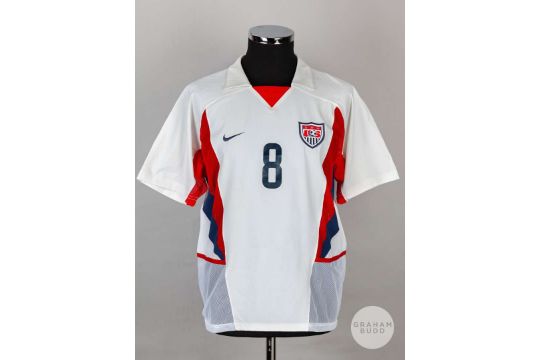 Earnie Stewart white, red and navy USA No.8 shirt, 2002. - Image 1 of 5