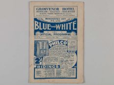 Manchester City v. Chelsea match programme, 26th September 1936.