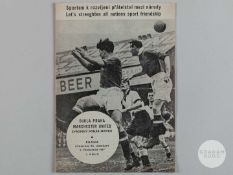 Dukla Praha v Manchester United European Cup match programme, 1957.