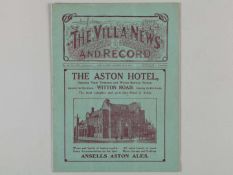 Aston Villa v. Liverpool / Aston Villa Reserves v. Leeds United Reserves combined prog., 1926.