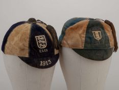 J Spencer blue and white England v. Wales Schoolboy cap, 1913