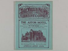 Aston Villa Reserves v. Liverpool Reserves combined match programme, 1925.