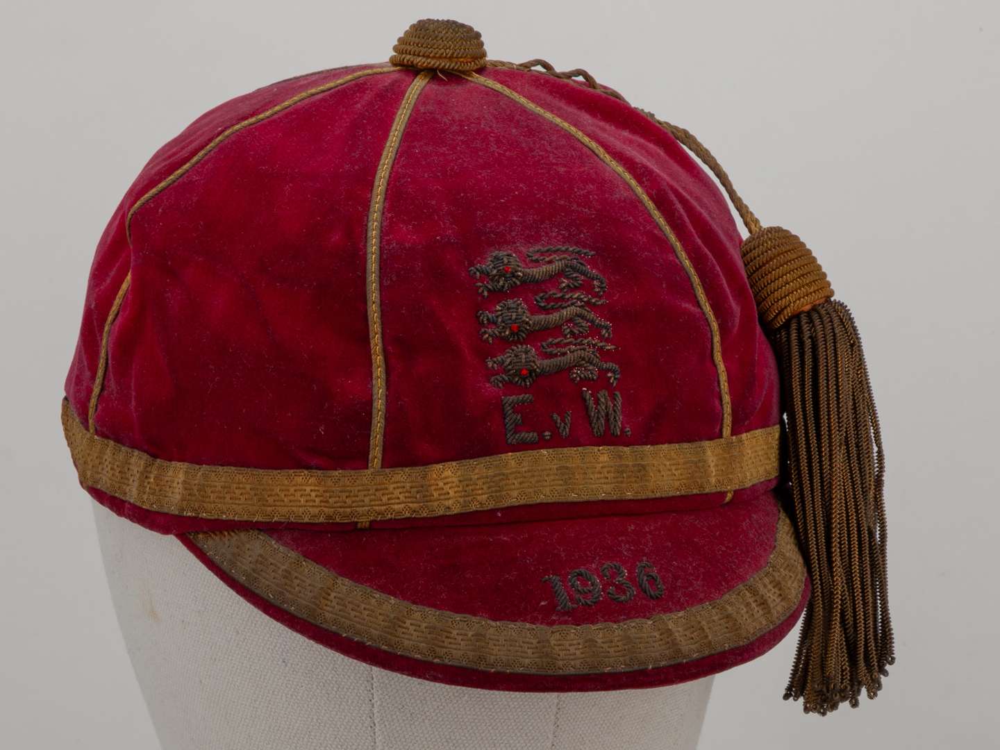 Maroon England v. Wales Schoolboy cap, 1936