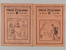 Two Tottenham Hotspur match programmes, 1926-27.