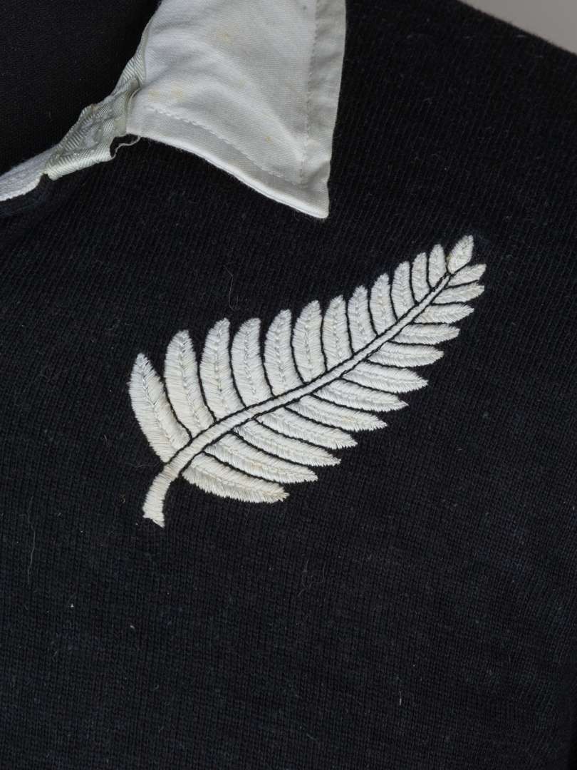 Black and white No.14 New Zealand v. England match worn long-sleeved shirt - Image 3 of 4