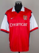 Thierry Henry red and white No.14 Arsenal UEFA Cup short-sleeved shirt, 1999-2000.