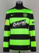 Aiden McGeady green and black No.46 Celtic Champions League shirt, 2009-10.