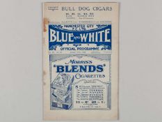 Manchester City v. Liverpool match programme, 19th January 1924.