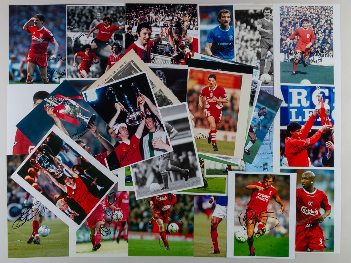 A collection of Liverpool player autographs&nbsp;