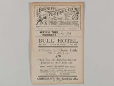 Burnley Reserves v. Liverpool Reserves match programme, 27th December 1926.