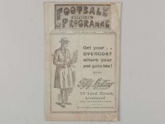 Liverpool v. Chelsea / Everton Reserves v. Stoke Reserves combined match programme, 1st January 1924