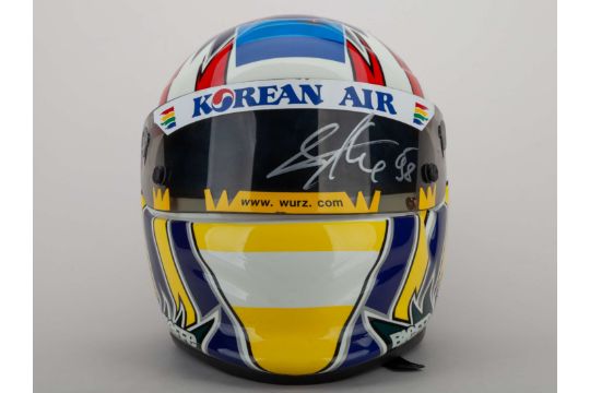 An Alexander Wurz autographed Bieffe helmet with sponsors logos - Bild 3 aus 6