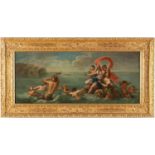 Maestro Romano del XVIII secolo, “Trionfo di Anfitrite”. Olio su tela, cornice in legno dorato