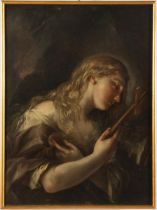 Giovan Gioseffo dal Sole (Bologna 1654 - 1719), ambito di, “La Maddalena penitente”. Olio su