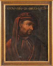 Cristofano dell'Altissimo (Firenze 1525 - 1605), seguace di, “Ritratto Giovanni di Bicci”. Olio