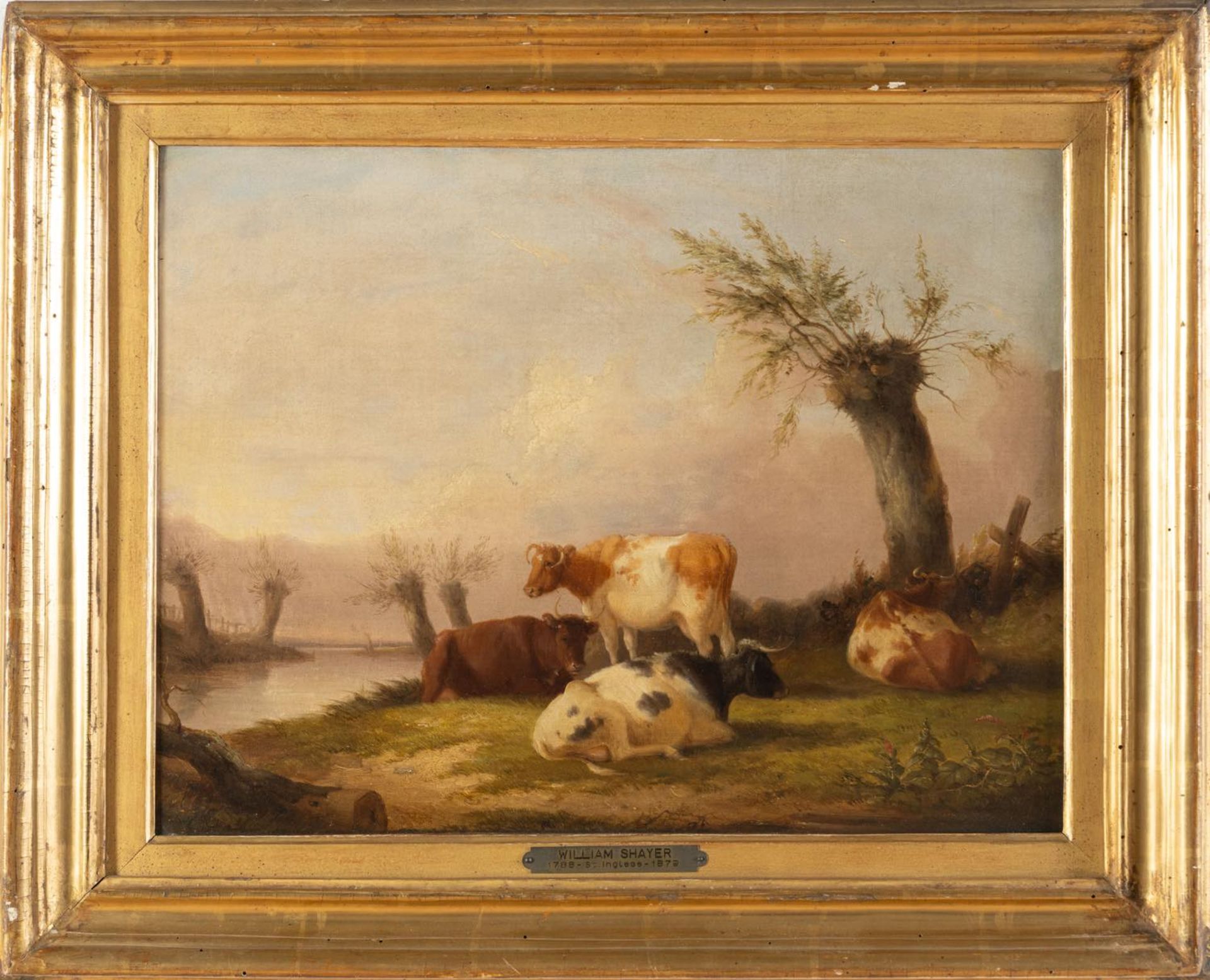 William Shayer (Southampton 1788 - Shirley 1879), “Scena bucolica”. Olio su tela, H cm 36x46