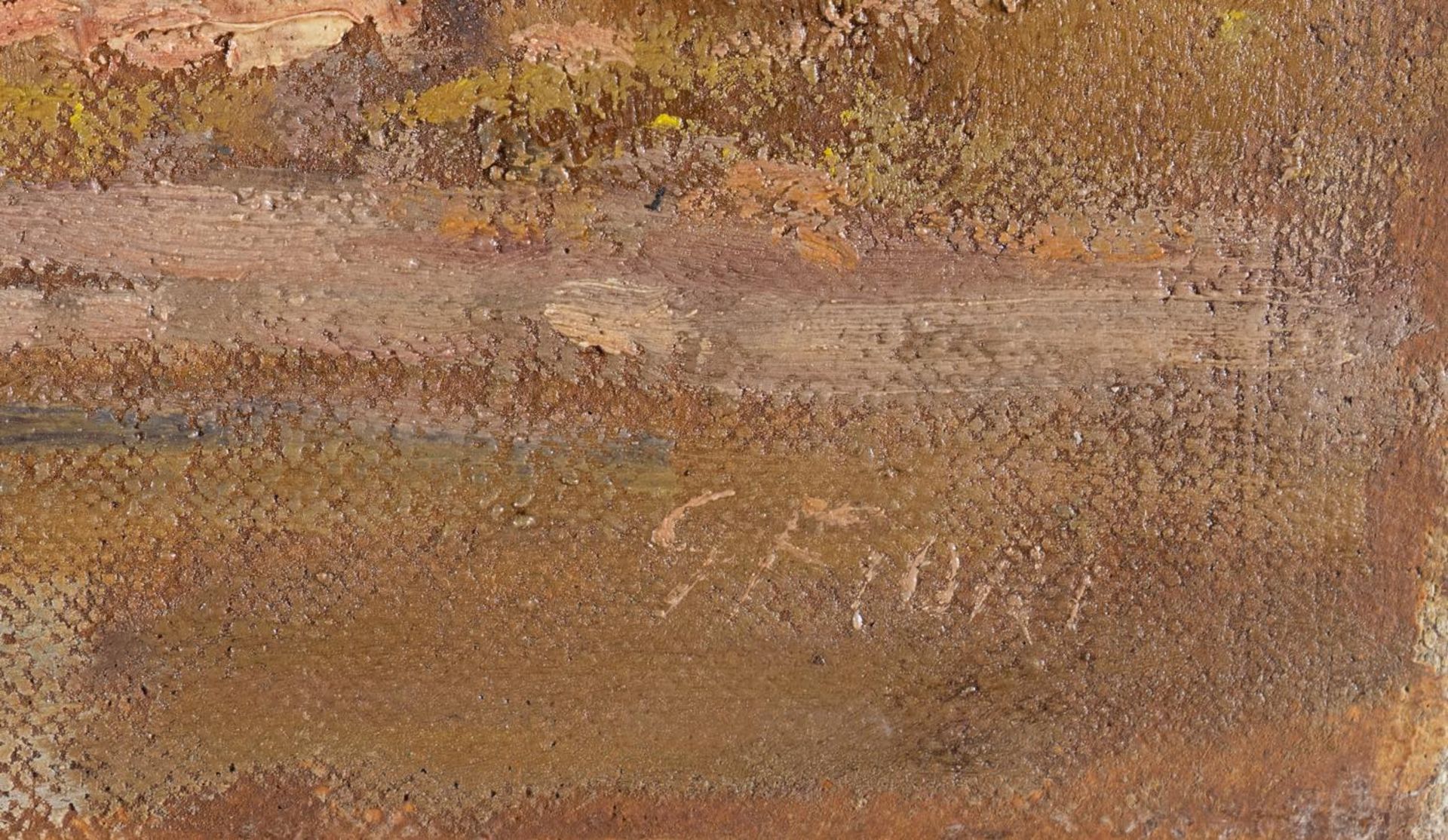 Giulio Fiori (Bologna 1909 - 1991), “Paesaggio fluviale”. Olio su tela, firmato in basso a - Image 2 of 3