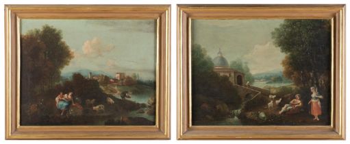 Francesco Zuccarelli (Pitigliano 1702 - Firenze 1788), ambito di, Coppia di dipinti raffiguranti