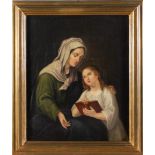 Maestro Italiano del XIX secolo, “La Madonna e il giovane Cristo”. Olio su tela, reca al retro