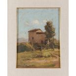 Giulio Fiori (Bologna 1909 - 1991), “Paesaggio”. Olio su tavola, firmato in basso a sinistra, H