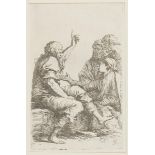 Salvator Rosa (Napoli 1615 - Roma 1673), “Senza titolo”. Acquaforte su carta, siglata in basso