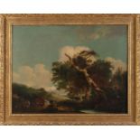 Maestro Inglese del XIX secolo, “Paesaggio”. Olio su tela, H cm 87x112.5