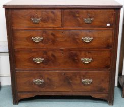 An early 20th century mahogany two over three chest of drawers, 100cm high x 104cm wide x 44cm