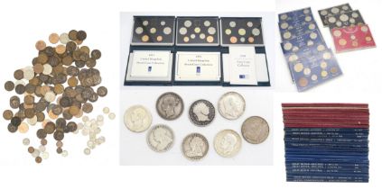 Assorted British pre-decimal coinage, largely C20th but including George III and Victoria silver