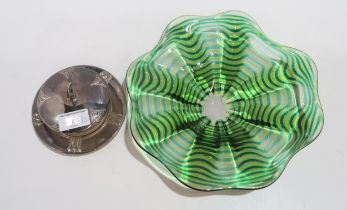 A WMF lidded dish together with a glass dish indistinctly signed David Wallace Condition Report: