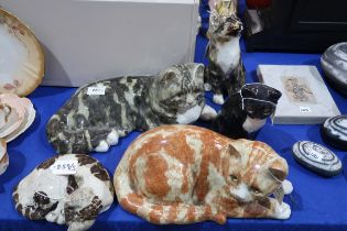 Five Winstanley pottery cats including a ginger example Condition Report:Available upon request